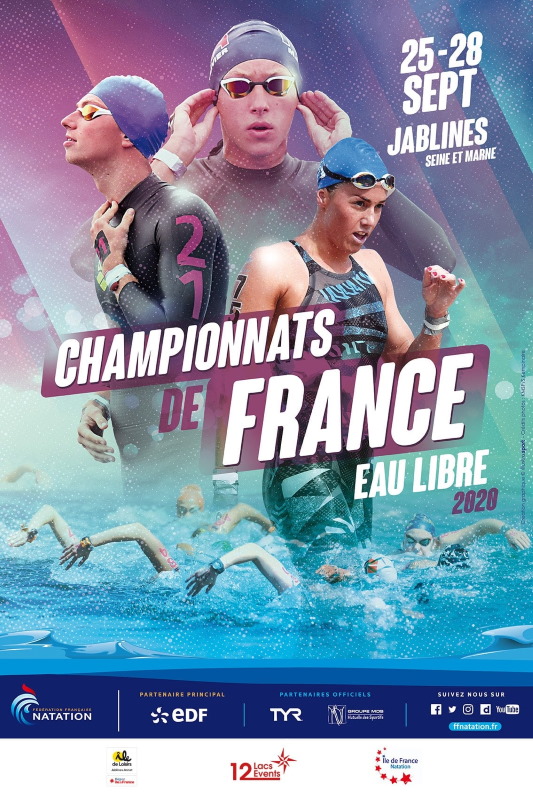 Championnats de France eau libre 2020 à Jabelines